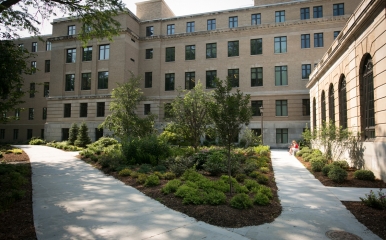 Warren Hall building and landscaping