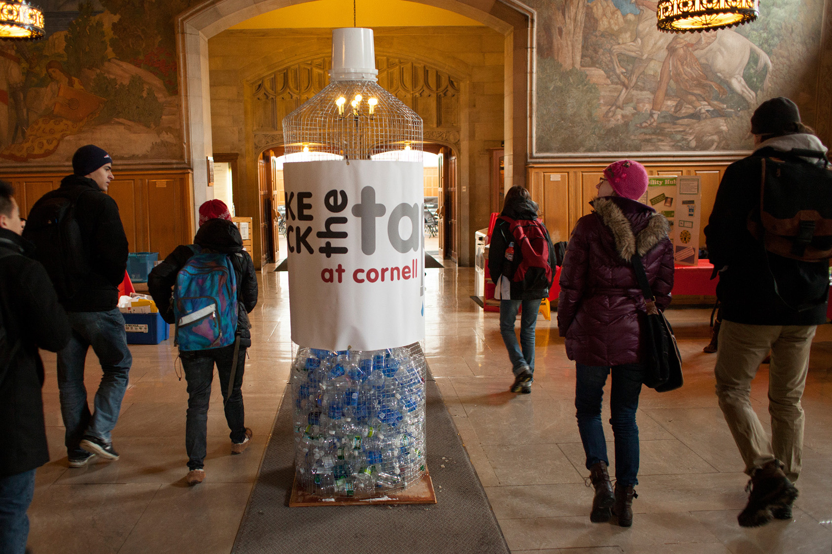 Recycling plastic water bottles at Recyclemania