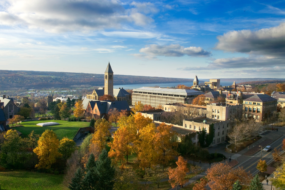 Cornell campus as seen from drone