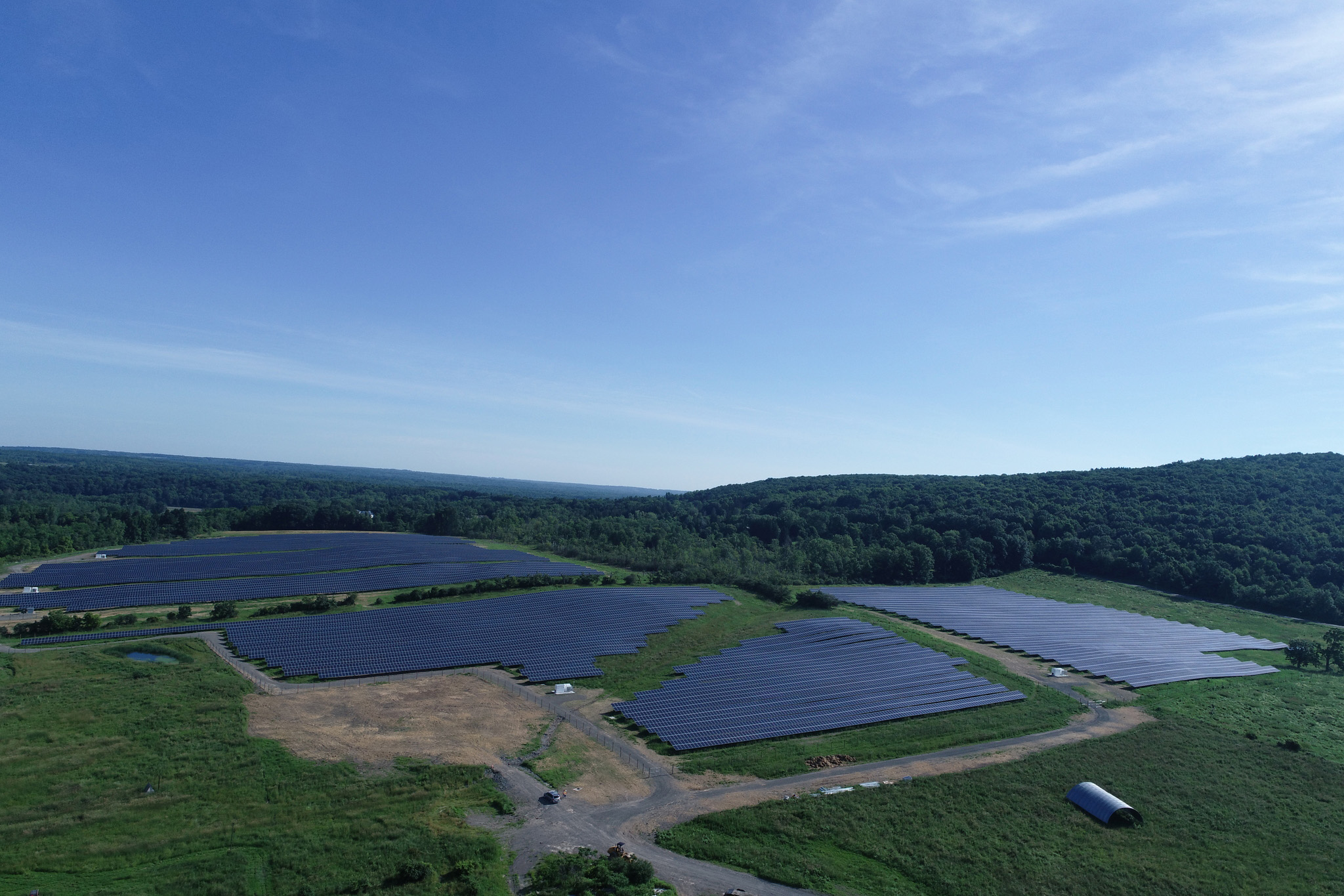 Cascadilla solar farm as seen from drone