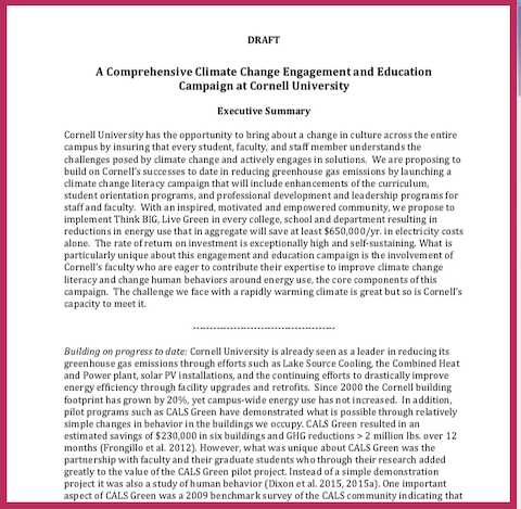 Report Cover: Climate Literacy Memo