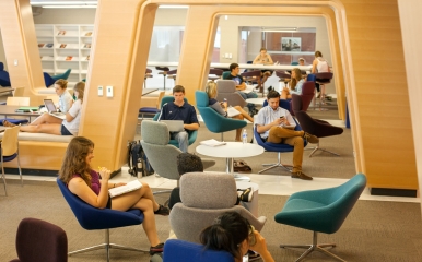 Students study in the Marriot Learning Center