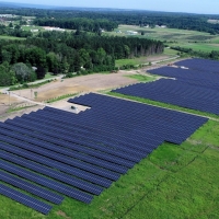 Aerial view of Cascadilla Community Solar Farm 