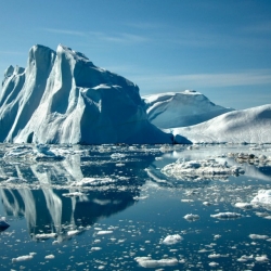Arctic ice in Greenland, shown above, is severely affected by climate change. Cornell Climate Engineering will model the effects of introducing aerosols into the stratosphere for reducing climate change impact.