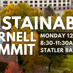 Cornell campus view of Statler plus