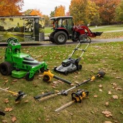 Electric powered groundskeeping equipment