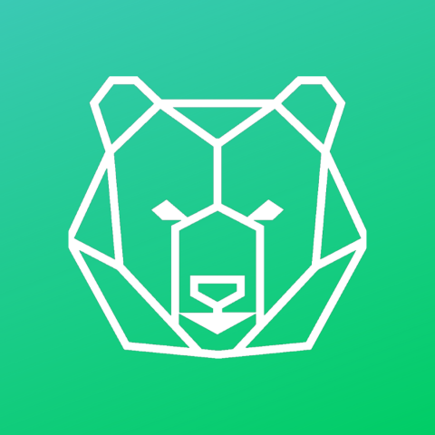 White "big red bear" logo