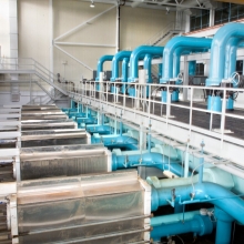 Lake Source Cooling pipes