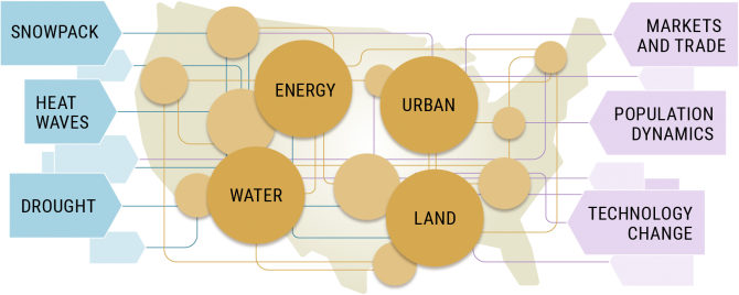 Flowchart depicting the research field of multi-sector dynamics.