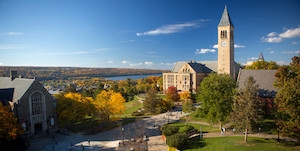 Cornell campus as seen from above Ho Plaza