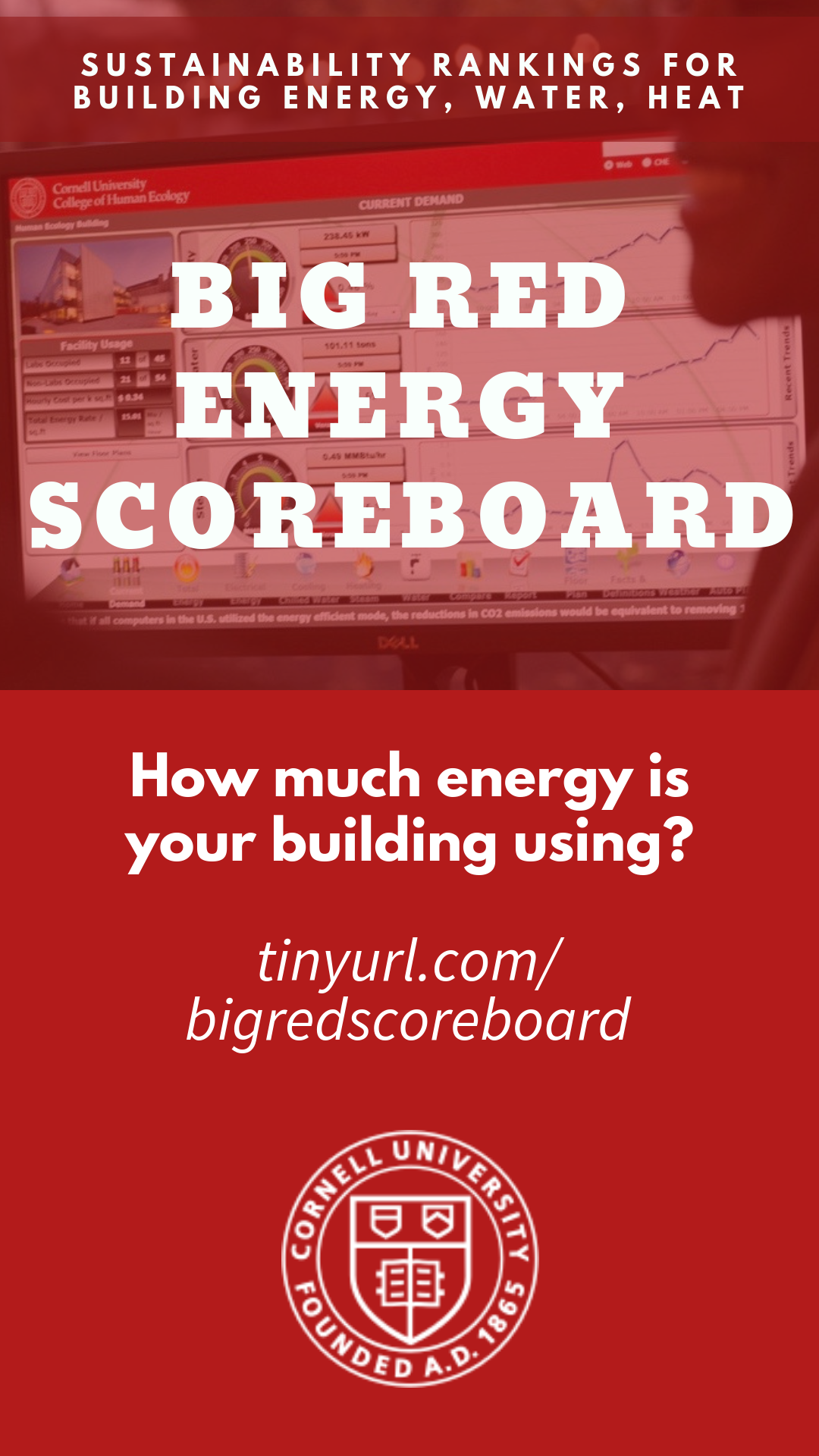 Text "Big Red Energy Dashboard" over energy graph