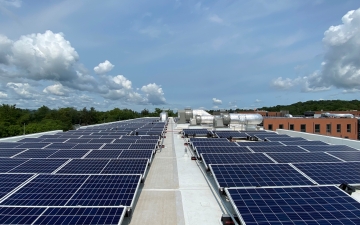 Solar panels on Cornell's North Campus residence halls